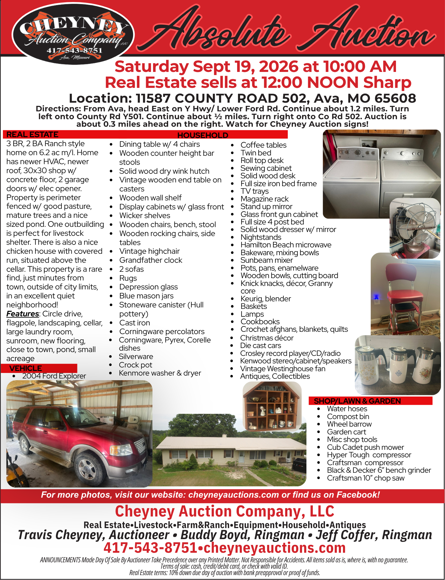 9/19/26 ABSOLUTE Real Estate & Personal Property Auction