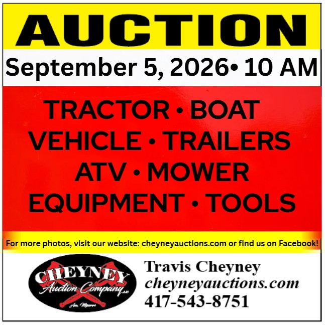 9/5/26 Personal Property Auction- Squires, MO