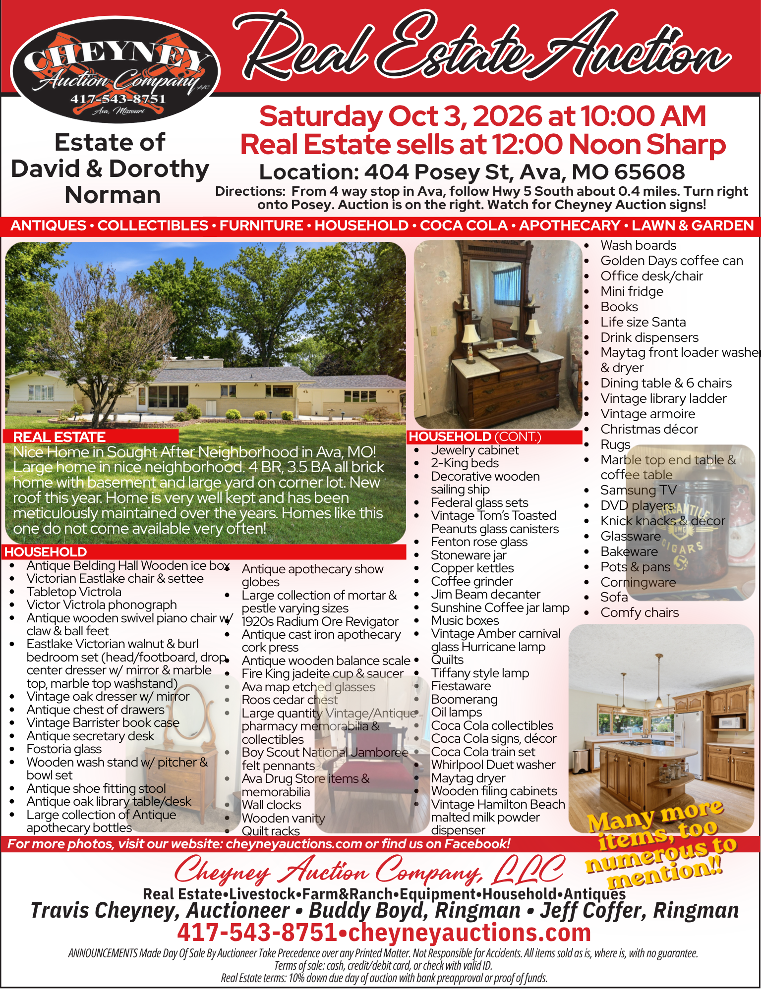 10/3/26 Real Estate & Personal Property Auction!