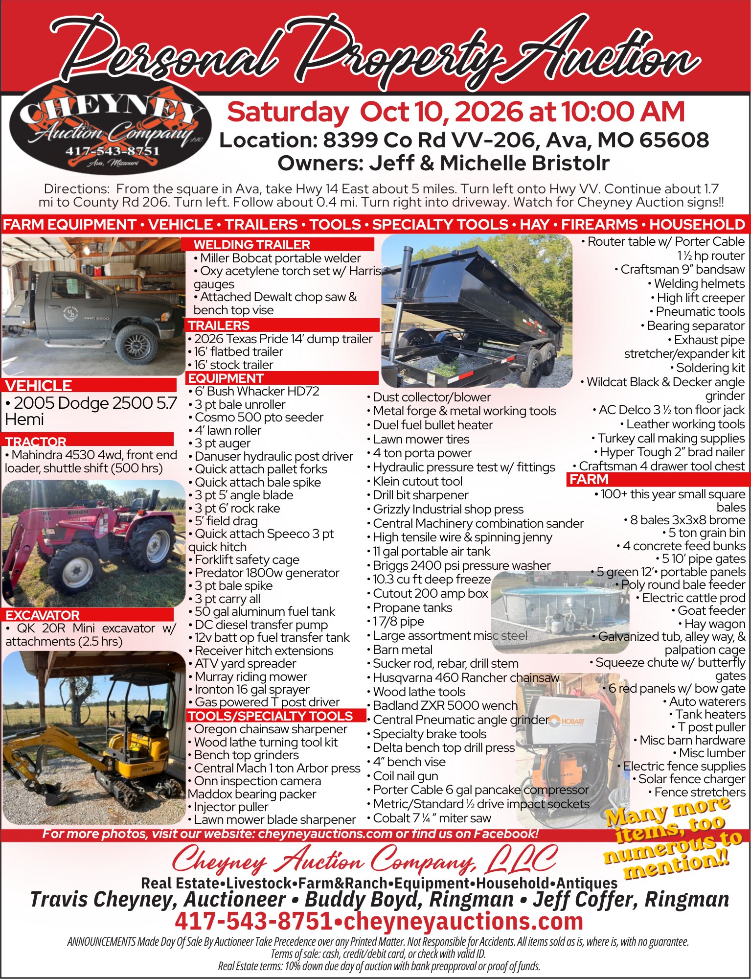 10/10/26 Farm Retirement Auction– Douglas County