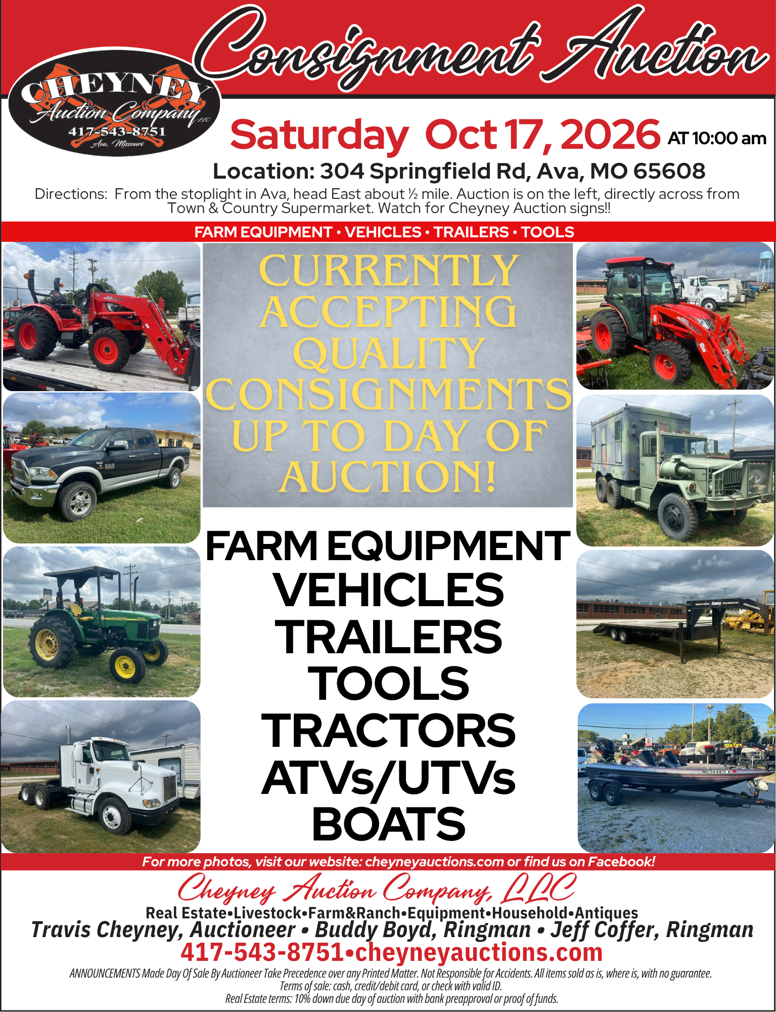 10/17/2026 CONSIGNMENT AUCTION!