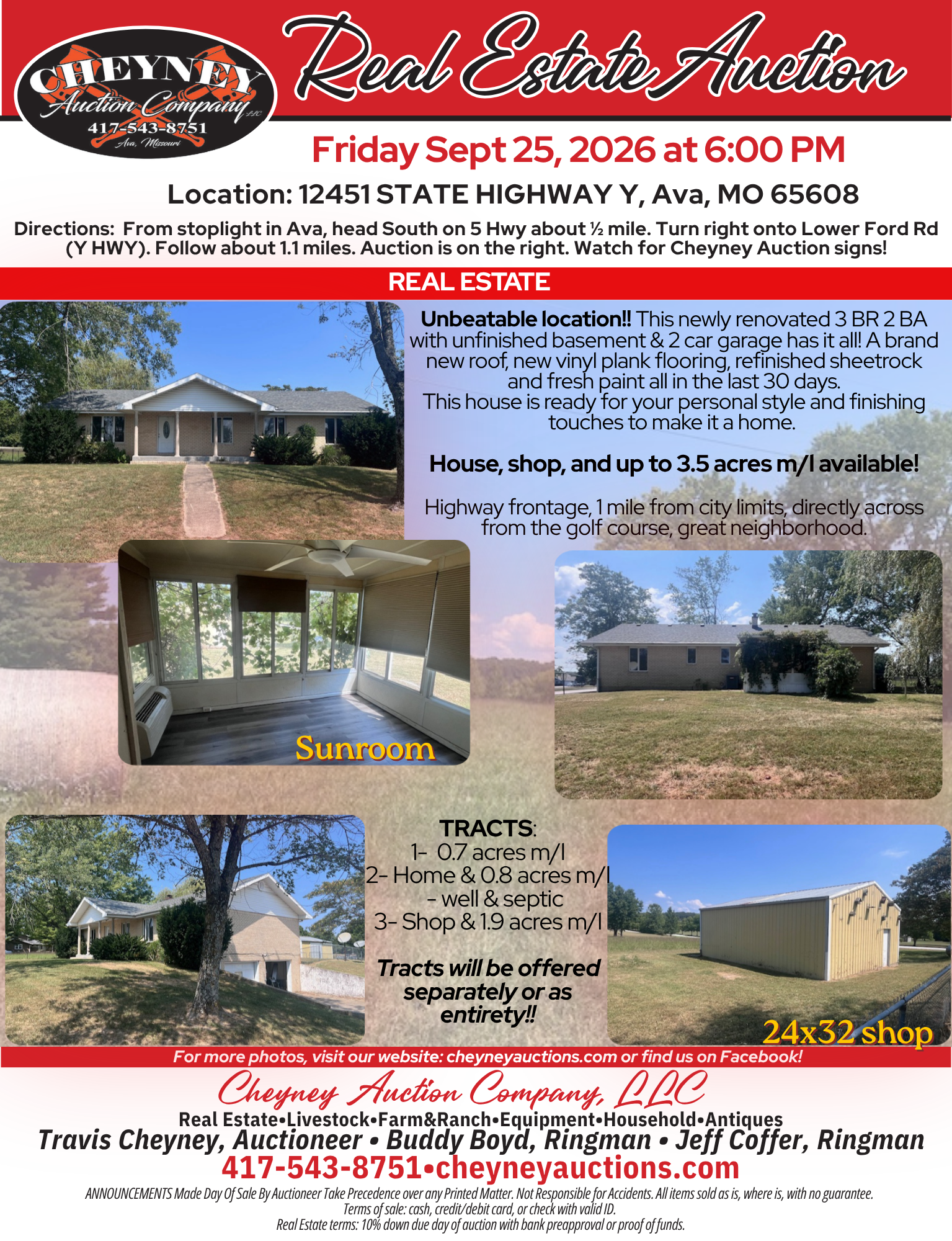 9/25/26 Real Estate Auction–Ava, MO